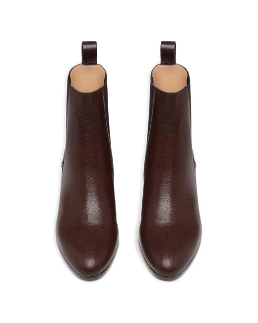 Odissi Brown Ella Leather Ankle Boots
