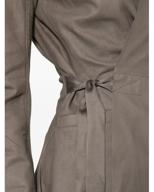 Rick Owens Brown Lamb Skin Virgin Wool Buffalo Horn Hollywood Jacket