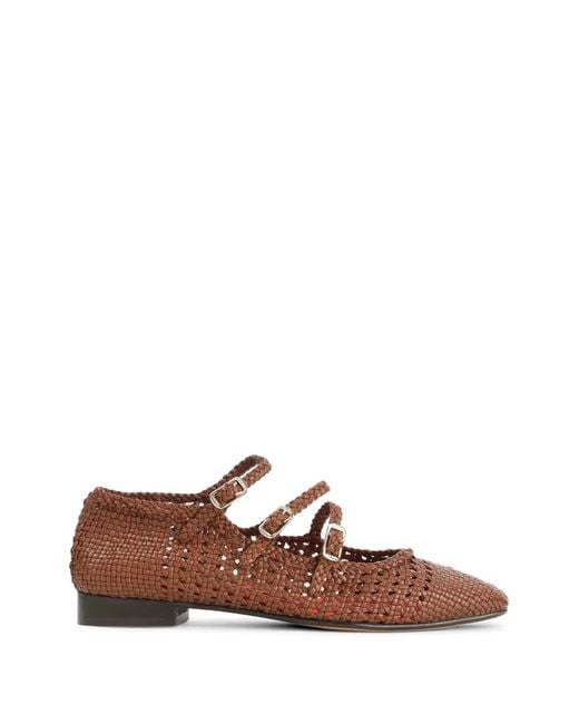 CAREL PARIS Brown Ariana Woven Ballet Flats