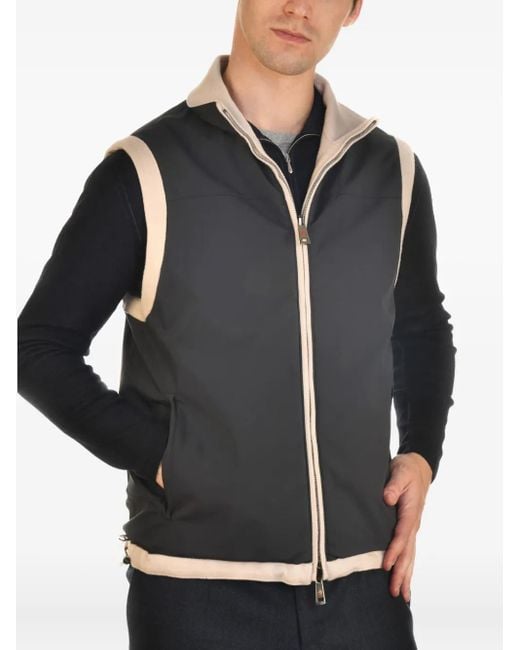 KIRED Black Gange Reversible Cashmere Vest for men