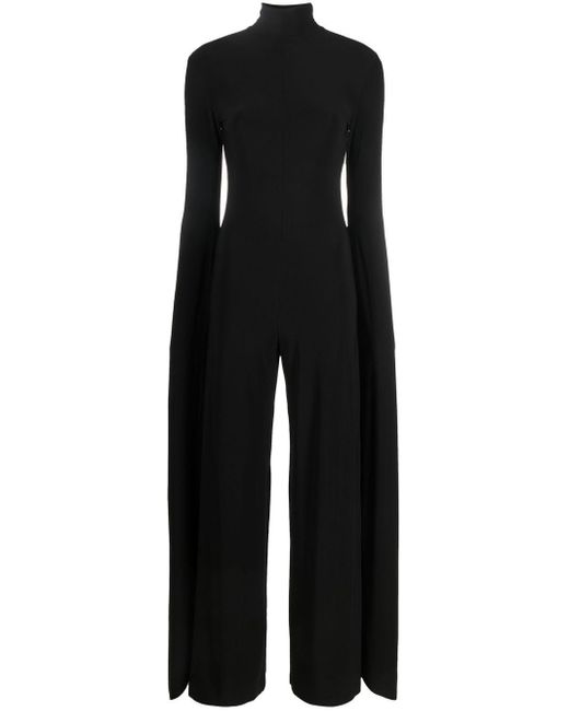 Norma Kamali Synthetic Open Back Wide-leg Jumpsuit in Black | Lyst Canada