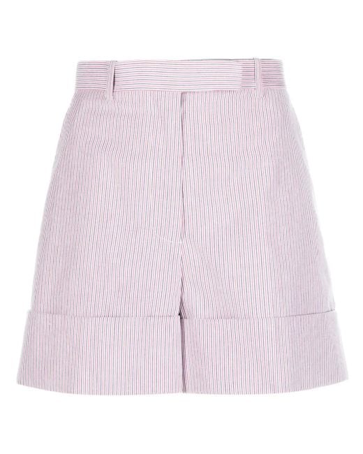 Thom Browne Pink Striped High-Waist Shorts