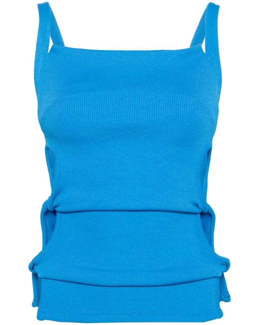 Christopher Esber Blue Open Twist Apron Tank Top