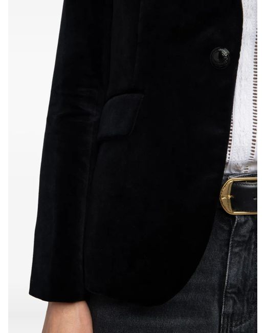 Zadig & Voltaire Black Vavy Velvet Blazer