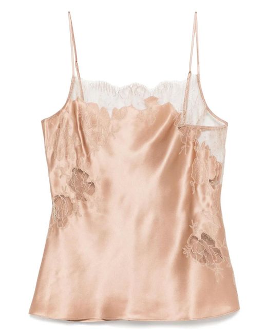 Camisola Calais de seda y encaje Caudry Carine Gilson de color Pink