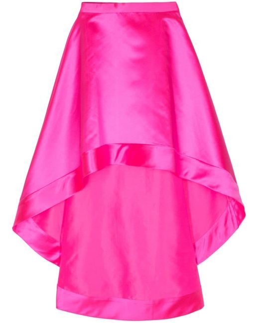 Cynthia Rowley Pink Livia Satin Midi Skirt