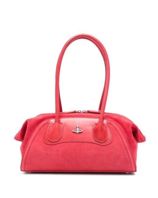 Vivienne Westwood Red Small Shirley Orb Detail Shopper Shoulder Bag