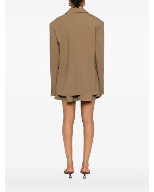 Nanushka Natural Double-Breasted Blazer