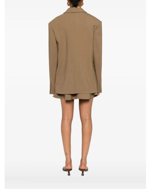 Nanushka Natural Double-Breasted Blazer