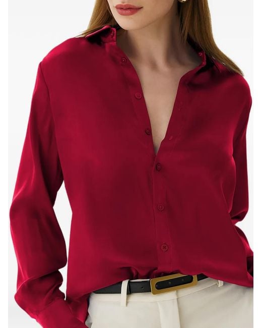 Framboise Red Fremont Silk Shirt
