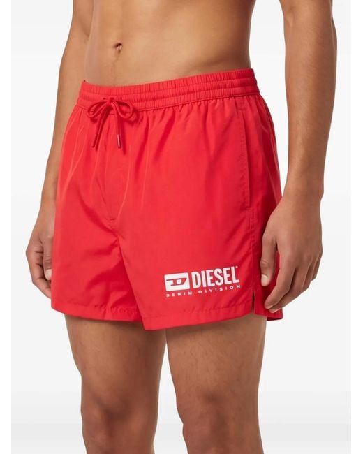 DIESEL Red Ken-37-D-Box Swim Shorts for men