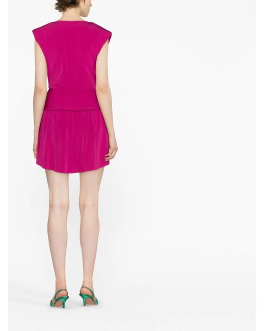 FEDERICA TOSI Pink Knot-Detail V-Neck Dress