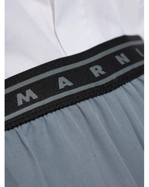 Marni Blue Logo-Band Trousers