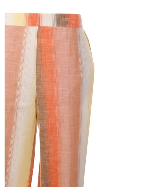 Ma Poésie White Sun Joe Striped Straight-Leg Trousers
