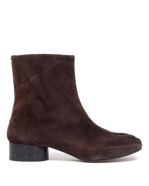 Maison Margiela Brown Tabi 30mm Suede Ankle Boots