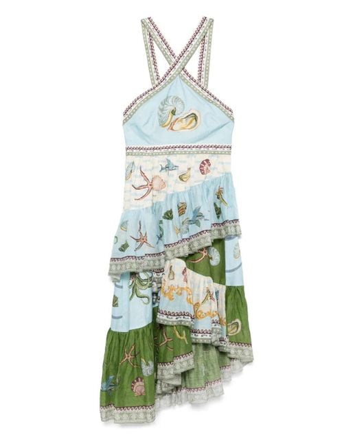 ALÉMAIS Green Bath House Midi Dress