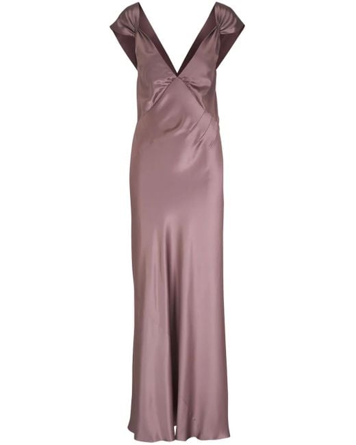 Saint Laurent Purple Silk Maxi Dress