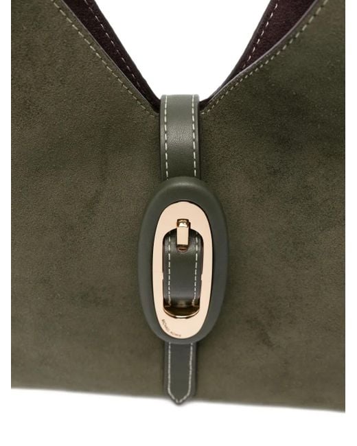 Michael Kors Green Medium Cornelia Suede Buckle Shoulder Bag
