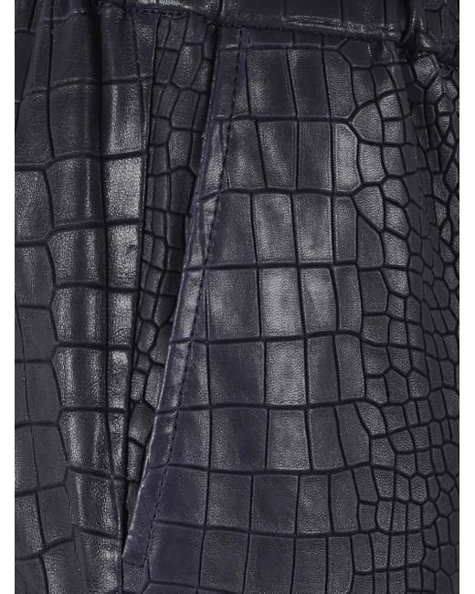 Enes Blue Croc-Embossed Pants