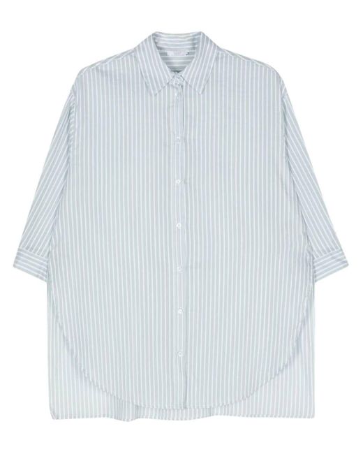 Peserico Blue Long-sleeves Striped Shirt