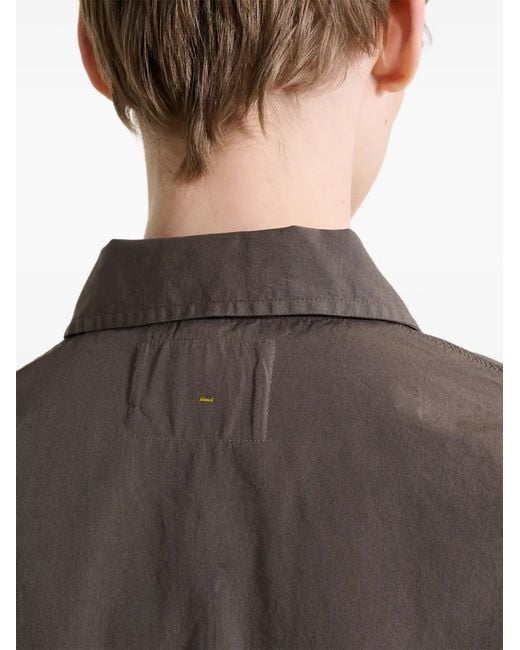 Margaret Howell Gray Mhl. Offset Placket Polo Shirt for men