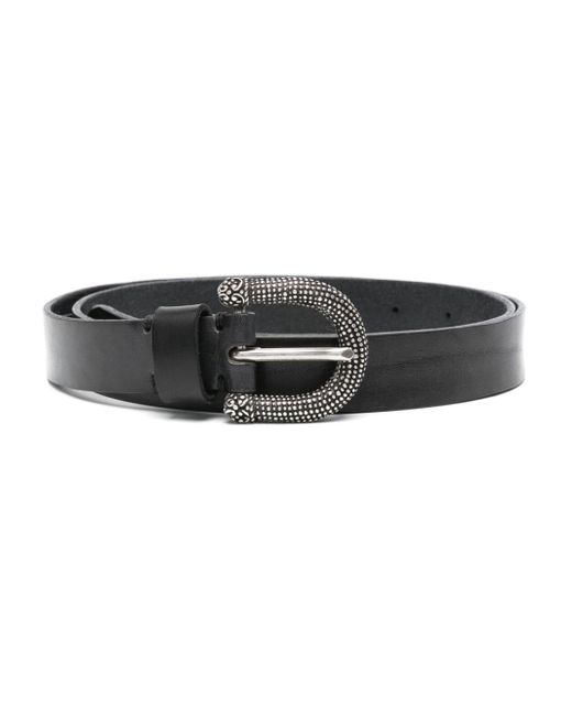 P.A.R.O.S.H. Black Buckle Leather Belt