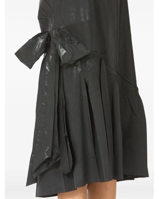 Maison Margiela Black Bow-Detail Strap Midi Dress