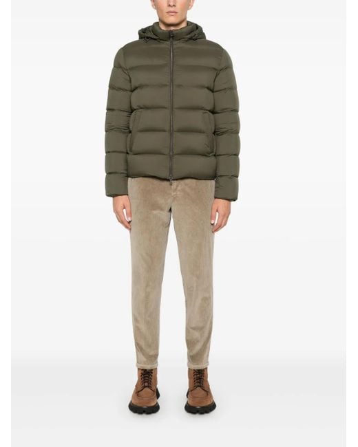 Herno Green Detachable-Hood Jacket for men