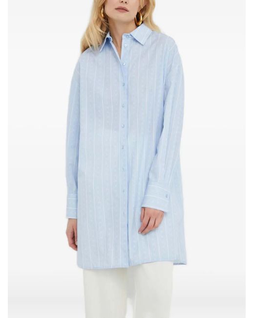 Twinset Blue Striped Buttoned Shirt