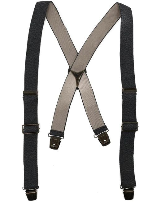 N.Peal Cashmere Black Crossover-Strap Braces for men