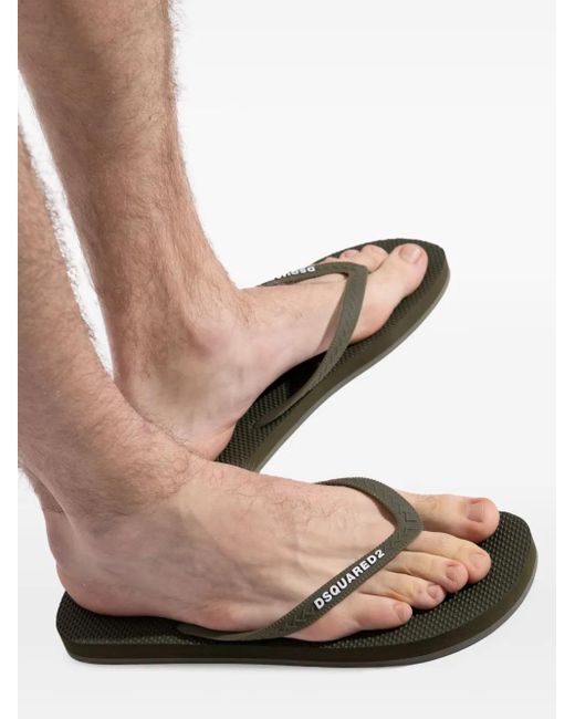 DSquared² Flip-Flops mit Logo-Prägung in Green für Herren