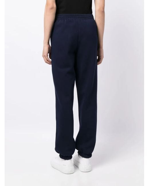 Lacoste Blue Crocodile Logo-Patch Fleece Track Pants for men