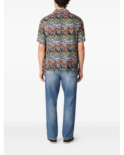 Missoni Gray Patterned Short-Sleeve Shirt for men