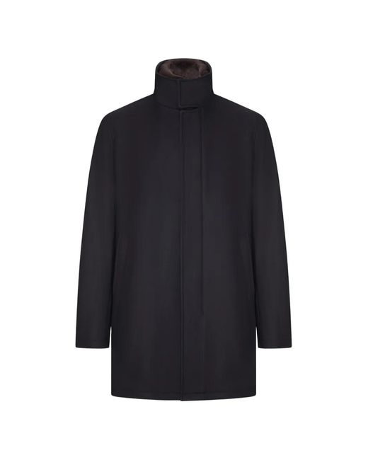Herno Blue High-Neck Coat for men