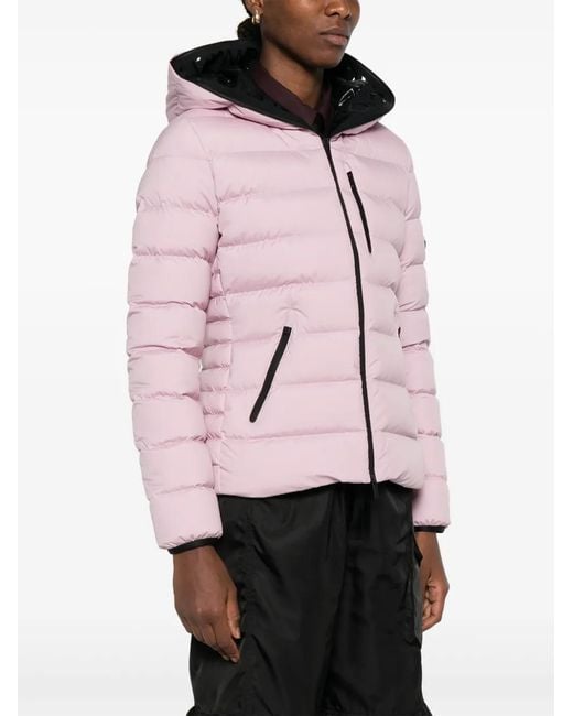 Moncler Pink Herbe Hooded Quilted Jacket