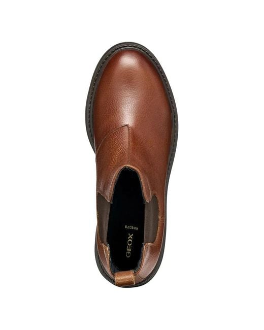 Geox Brown Pull-Tab Chelsea Boots