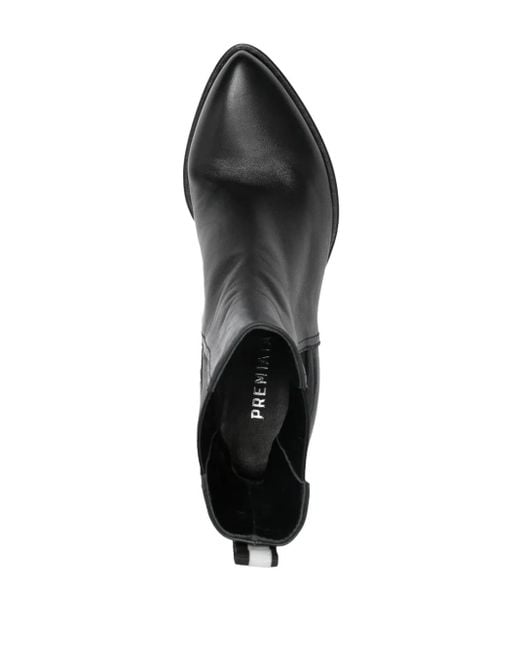 Premiata Black 95Mm Leather Ankle Boots