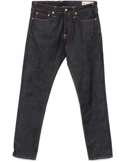 Vaqueros con aplique Seagull Evisu de hombre de color Blue