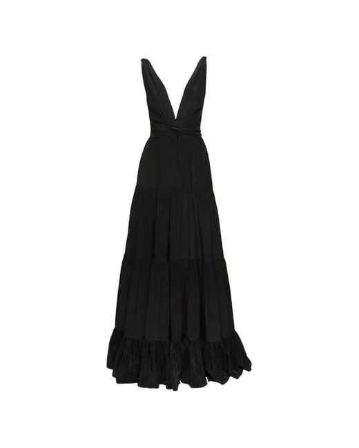Azeeza Black Callan Tiered Maxi Gown