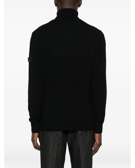 Peuterey Black Roll-Neck Patch-Pocket Sweater for men