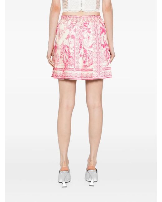 Versace Pink Underwater Barocco Pleated Skirt