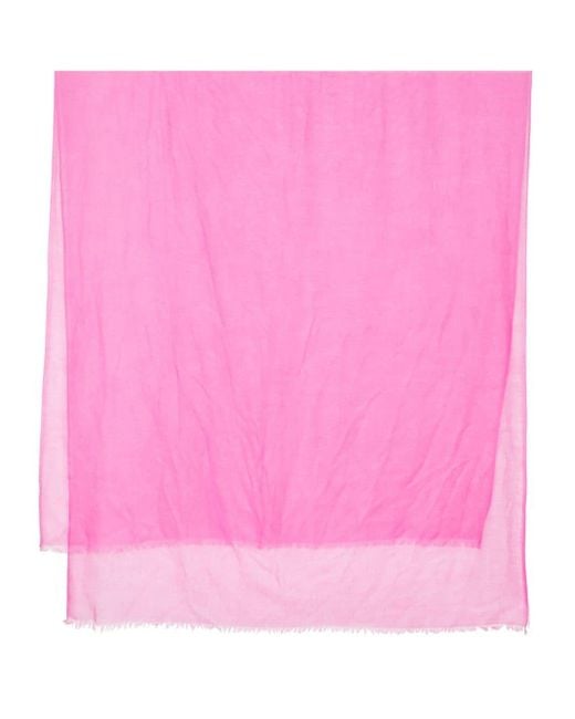 Scialle con bordo sfrangiato di N.Peal Cashmere in Pink
