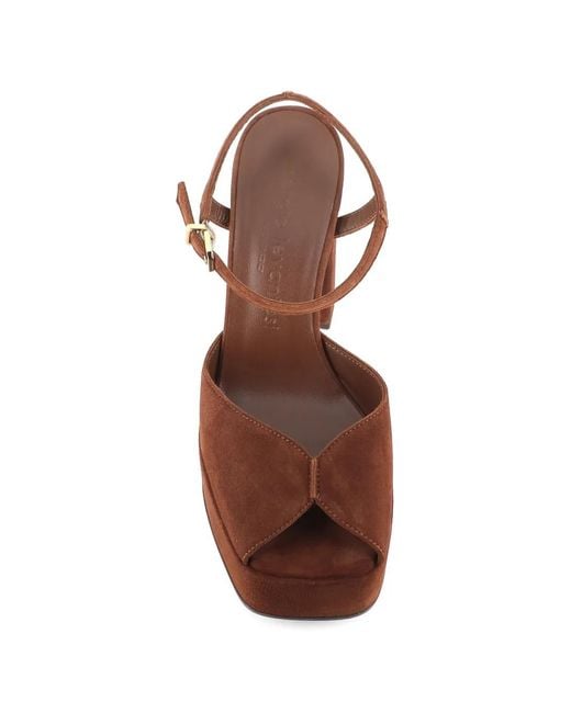 Sergio Levantesi Brown Suede Platform Sandals