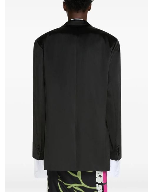 Dries Van Noten Black Oversized Double-Breasted Blazer for men