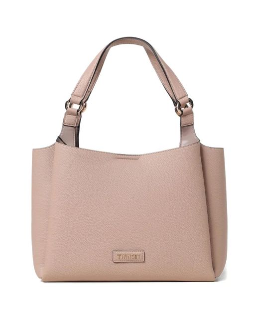 Twinset Pink Double-Handle Tote Bag