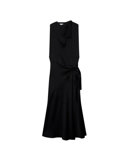 MSGM Black Robe Mi-Longue À Détail De Nœud