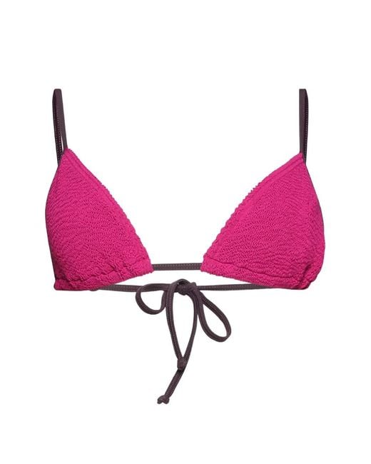 Bondeye Pink Contrast-Trim Triangle Bikini Top