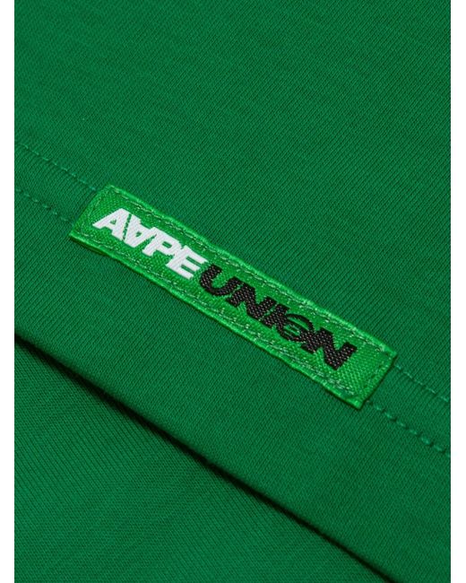 Aape By A Bathing Ape Green Logo-Patch T-Shirt for men