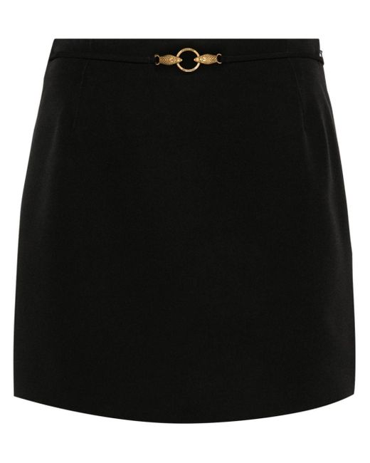 Just Cavalli Black Logo-engraved Mini Skirt