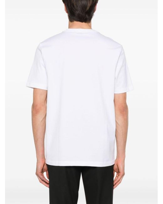 Boss White Butterfly-print Cotton T-shirt for men